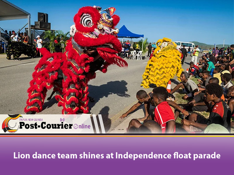 Lion dance team shines at Independence float parade