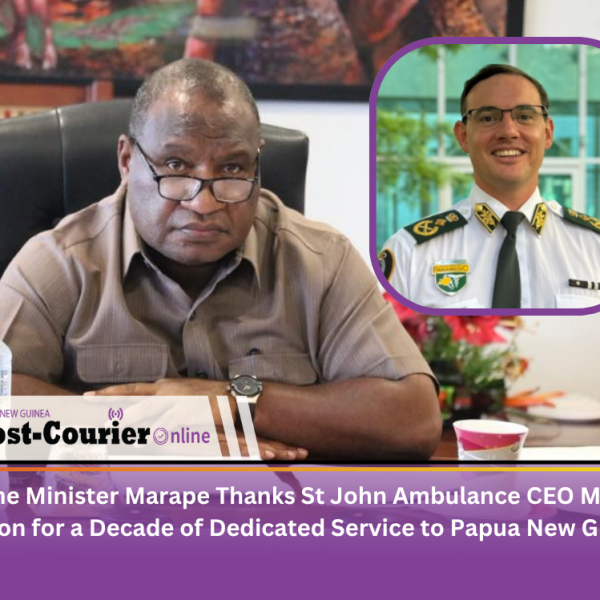 PM Marape thanks St John Ambulance CEO Matt Canon for a decade of Service to PNG